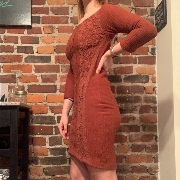 Free People Burnt Orange Sweater Dress - Picture 6 of 7